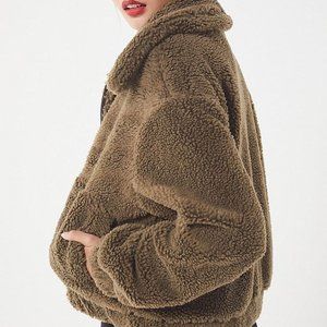 Urban Outfitters Olive Green Teddy Jacket